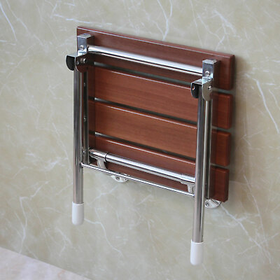 #ad Modern Folding Shower Shower Seat Bench Wall Mount w Support Legs for solid wall $81.00