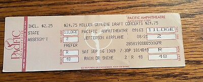 #ad JEFFERSON AIRPLANE Unused Concert Ticket 9 16 89 Pacific Amphitheatre $17.50