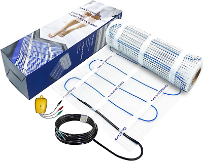 #ad 50Sq.Ft. Electric Floor Heat Mat Kit 120V Underfloor Radiant Heating System for $128.99