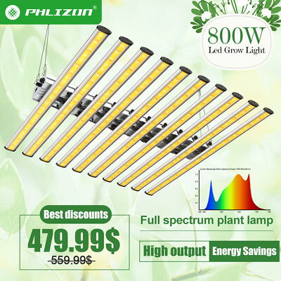 #ad PHLIZON 800 Led Grow Lights For Greenhouse Full Spectrum Samsung 281B for 6x6ft $439.58
