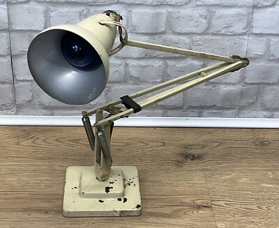 #ad VINTAGE HERBERT TERRY amp; SONS 1227 Cream ANGLEPOISE Lamp Two Step Square Base GBP 89.99