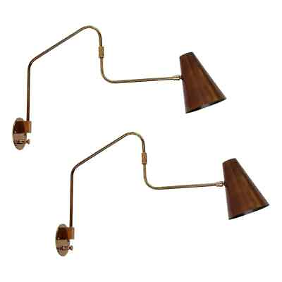 #ad Handmade 1950#x27;s Swing Sconce Midcentury Style Brass And Metal Wall Lamp $184.21