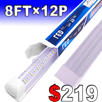 #ad 12 Pack 8FT LED Shop Light T8 144W Linkable Ceiling Tube Fixture Daylight 6500K $219.00