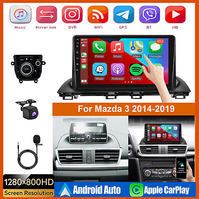 #ad For Mazda 3 2014 2019 Car Stereo Radio Wireless Carplay 32GB Android 12 GPS Navi $117.79
