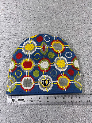 #ad Pearl Izumi Beanie Toque Adult One Size Blue Yellow Red Knit Toboggan Wool Blend $19.79