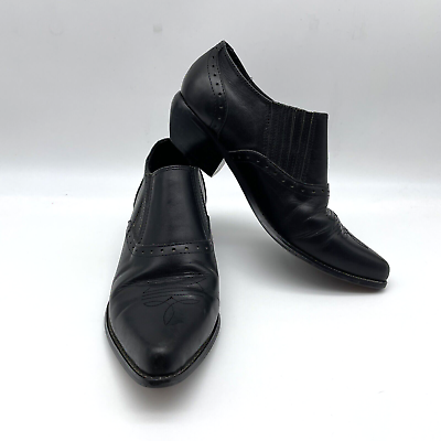 #ad DINGO Dan Post Boot Co Black Leather Lowcut Western Chelsea Boot Women#x27;s 7.5M $36.00