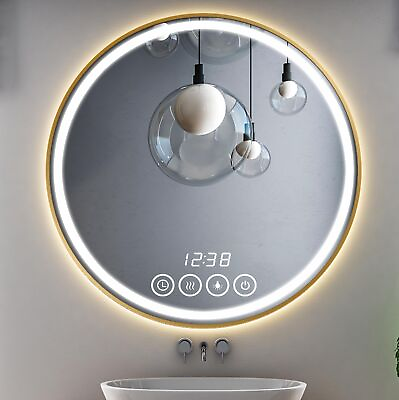 #ad 24 inch LED Bathroom Mirror with Lights Round Bathroom Vanity Mirror Dimmable... $170.77