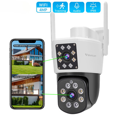 #ad 4MP PTZ Wifi Camera with Dual Screen Security Camera 1080P Video Surveillance $61.40