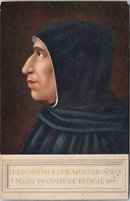 #ad Rotograph c1905 Portrait 1498 Dominican Girolamo Savonarola Executed Catholic $6.50