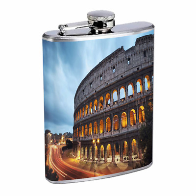 #ad Rome Italy D1 Flask 8oz Stainless Steel Hip Drinking Whiskey $14.95