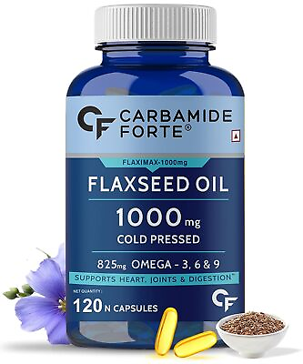#ad Carbamide Forte Cold Pressed Flaxseed Oil Omega 3 6 9 1000mg 120 Capsules $30.38