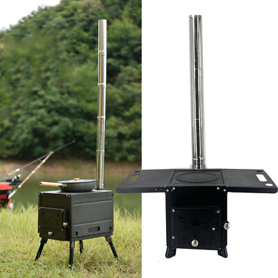 #ad Outdoor Camping Wood Stove Portable Cooking Heating Wood Burning Travel Stove US $87.00