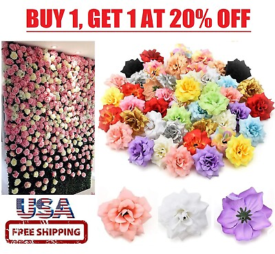 #ad 100Pcs Pop Silk Artificial Fake Rose Flower Heads Bulk Craft Wedding Party Decor $12.95