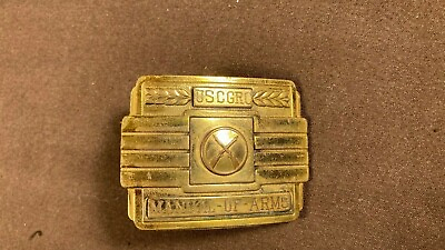 #ad Vintage Antique United States U.S. C.G. Coast Guard Manual of Arms Brass Buckle $28.50