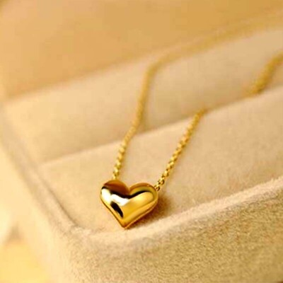 #ad Small Tiny Heart Pendant Chain Necklace Girls Womens 14k Yellow Gold Plated $137.99