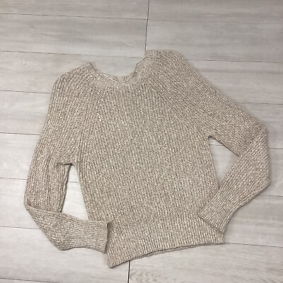 #ad Free People Cable Knit Crew Neck Sweater Women’s Small $24.99