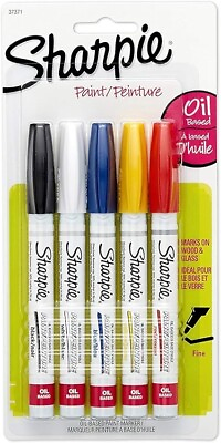 #ad SHARPIE Oil Based Paint Markers Fine Point Assorted Colors 5 Count Great fo $16.98