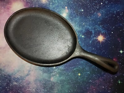 #ad Vtg Cast Iron Lodge USA Oval Fajita Skillet 10quot; X 7quot; Griddle Camping USA OS2 $26.99