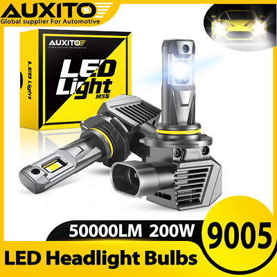 #ad AUXITO 9005 HB3 LED Headlight Bulb High Beam Conversion Kit 50000LM 6500K White $36.89