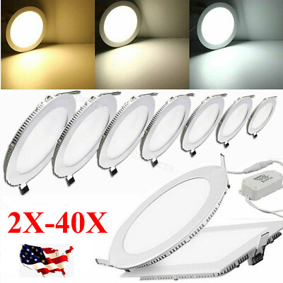 #ad 6W 9W 12W 15W 18W 20W 25W Dimmable LED Recessed Ceiling Panel Light Fixture $16.99