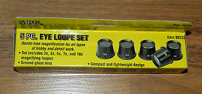 #ad New H F Brand 5 Piece Eye Loupes Set 2X 10X Magnifying Power $12.95