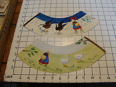 #ad #ad Vintage Hand painted unused small Lamp Shades: 2 MOTHER GOOSE $77.67