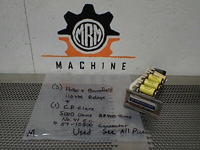#ad 3 Potter amp; Brumfield 110VDC Relays amp; 1 CP Clare 5000 Ohms Relay W 57 10500 $29.99