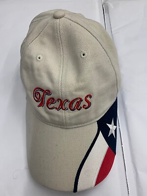 #ad Texas Hat Cap Adjustable Tan Red Pre Owned HT 91109 $11.96
