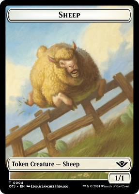 #ad x4 Sheep TOTJ Outlaws of Thunder Junction MTG 4 TOKEN M NM 4x $3.49