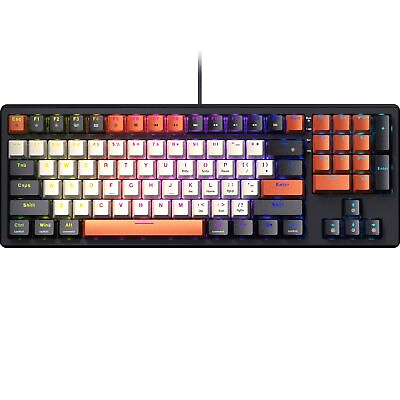 #ad Mechanical Keyboard with Number Pad Upgraded RGB Wired Compact Keyboard with... $58.43