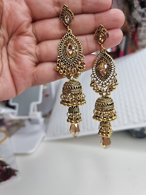 #ad Antique Gold Ethnic Indian Earrings Brand New Never Worn With Tags Indian Jewel GBP 8.00