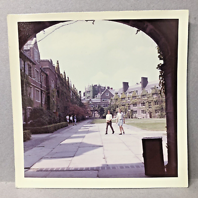 #ad Vintage Found Photo University of Pennsylvania Ivy On Buildings People 1962 $6.00