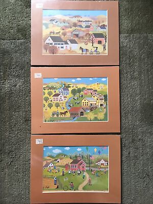#ad Americana Art Prints Lot 3 Art Lithographs Painted and Signed by S. Leigh $19.99