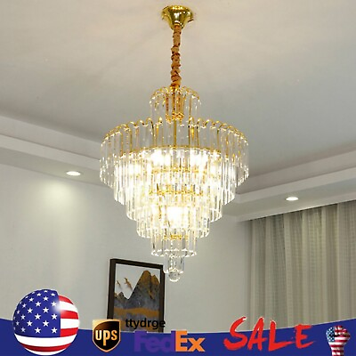#ad Luxury Crystal Chandelier Modern Ceiling Light Lamp Pendant Fixture Lighting NEW $47.13