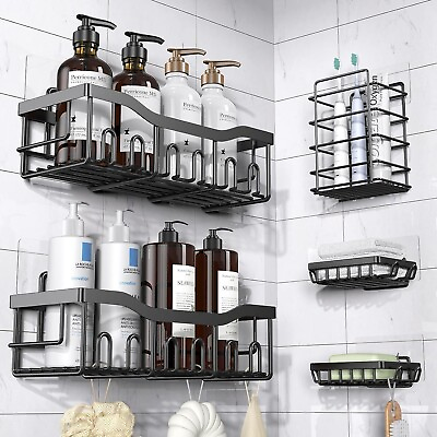 #ad EUDELE Shower Caddy 5 PackAdhesive Shower Organizer for Bathroom Storage $59.45
