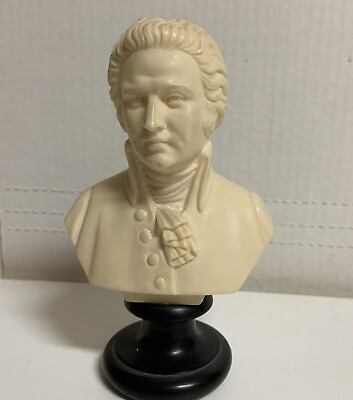 #ad Alabaster Statue Mozart Bust A. Gianelli Signed 1966 Made in Italy $59.00