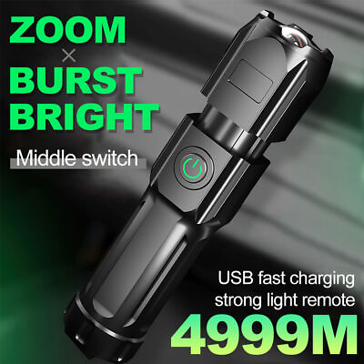 #ad 1200000LM LED Flashlight High Lumens Tactical Flash Light USB Rechargeable Torch $10.99