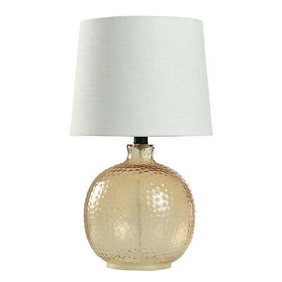 #ad Hammered Glass Table Lamp Amber with White Shade 17quot; $33.57