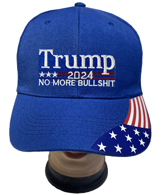 #ad TRUMP 2024 NO MORE BULLSHIT USA FLAG Adjustable Cap Baseball Hats LOT 1 12pcs $11.99
