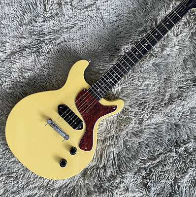 #ad Custom Junior Electric Guitar Studio Cream Yellow Blakc Fretboard P90 Pickups $286.00