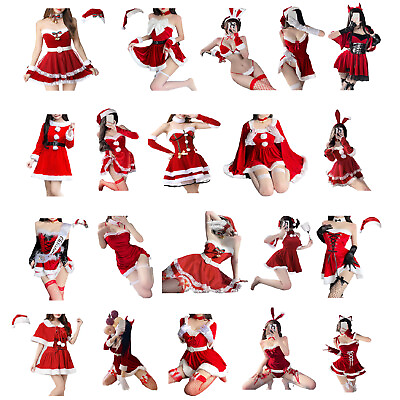 #ad Womens Dress Claus Costume Sexy Christmas Lingerie Party Sleepwear Ruched Set $20.23