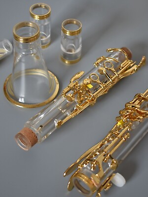#ad 1crystal clarinet B flat gold plated keys exquisite workmanship outstanding tone $385.99