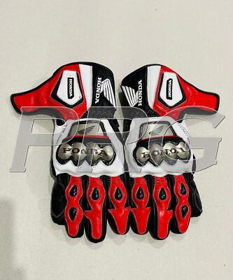 #ad Honda Gloves Honda Motorcycle Motorbike Racing Leather Gloves Race Gants $99.00