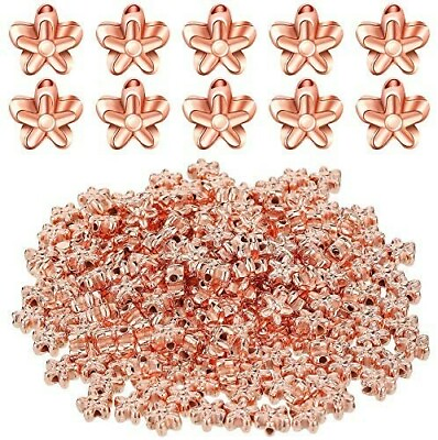 #ad 20 Flower Beads Spacer Metal Plated Rose Gold 6mm Findings Jewelry Making $3.38