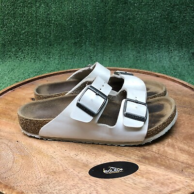 #ad Birkenstock Arizona Kids White Birko Flor Sandals Slides Size 34 US 3 Narrow $31.99