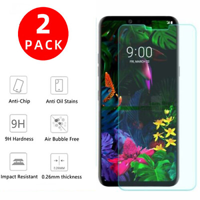 #ad 2x For LG G8 G8 ThinQ G820 Clear Tempered Glass Screen Protector Film Skin $3.77