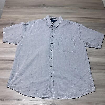 #ad Newport Blue Casual Button Front Shirt Mens 2X Light Blue Short Sleeve Collared $18.88