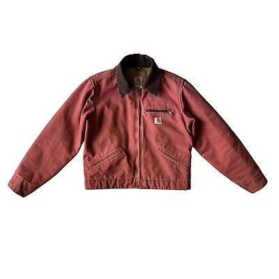 #ad Vintage Carhartt Womens Lined Detroit Jacket Size Small WJ097 VRS Rose Pink $269.99