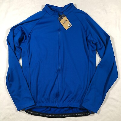 #ad Borah Teamwear Shirt Mens Large Blue Cycling Biking Top Zip Front Fleece NEW NWT $27.50