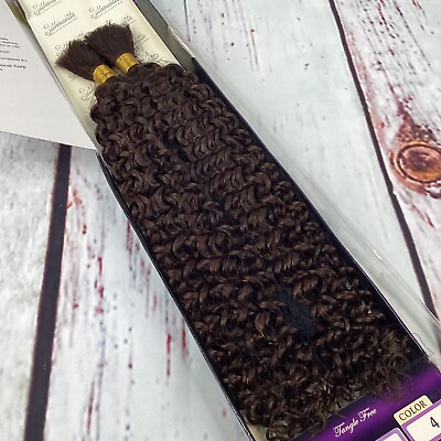 #ad #4 Dark Brown 18” 100% Human Hair Water Wave Bulk Micro Braid Braiding Hair Boho $59.99